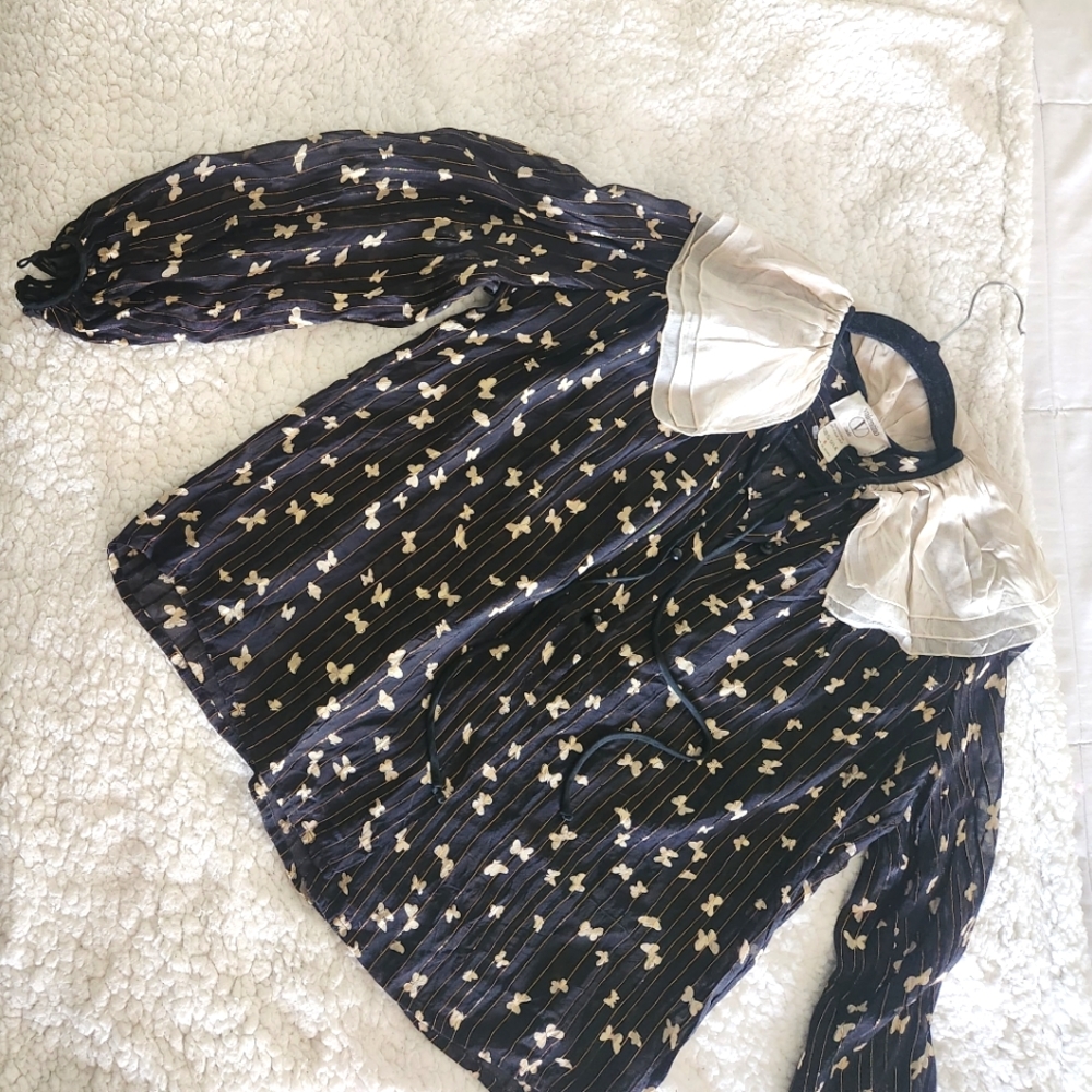 Womans Valentino Vintage Rare Butterfly 100% Silk Shirt